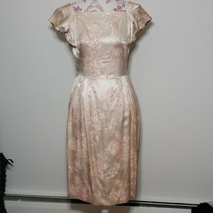 COPY - Vintage Hand-sewn blush satin embroidered dress